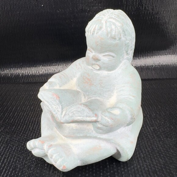 Vintage Isabel Bloom Girl Reading A Book Figurine Heavy Paperweight Figure Decor - Picture 6 of 11